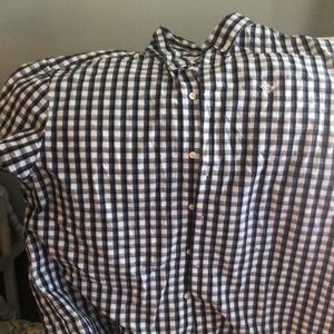 Dockers XXL Blue Plaid Short Sleeve Shirt